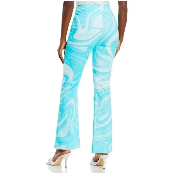 Hosbjerg Vilma Paloma Blue Paloma Printed Flared PantsTurquoise Liquid Size XS - Picture 4 of 9